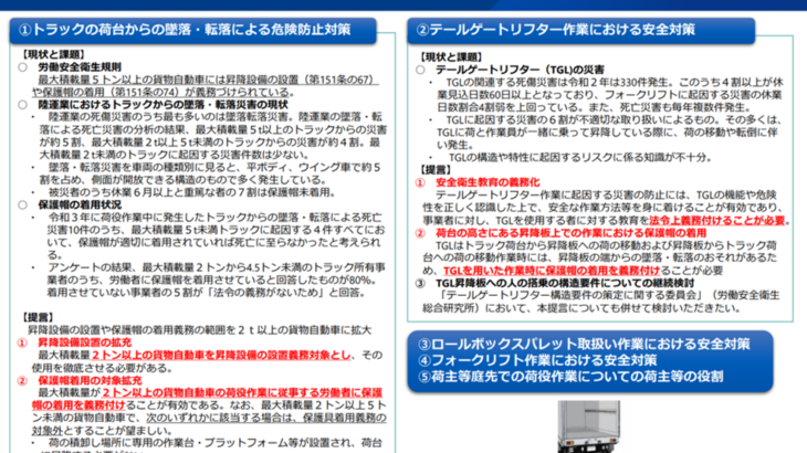 【令和5年改正】テールゲートリフター特別教育の義務化、昇降設備の設置等について